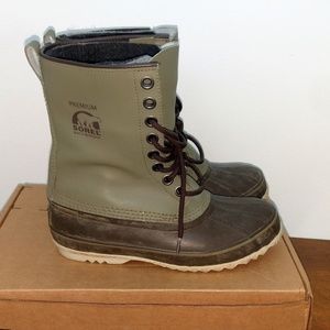 Sz 10 Sorel Army Green Winter Snow Rain Boots